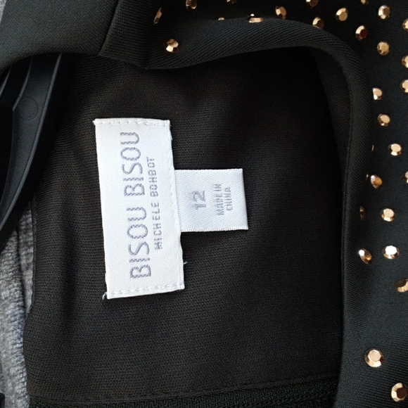 MAKE OFFER! Bold Olive Green w/ Gold Studs Bisou Bisou  dress NWOT - Picture 6 of 7